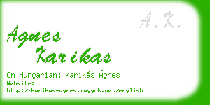 agnes karikas business card