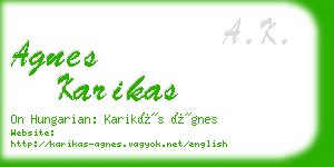 agnes karikas business card